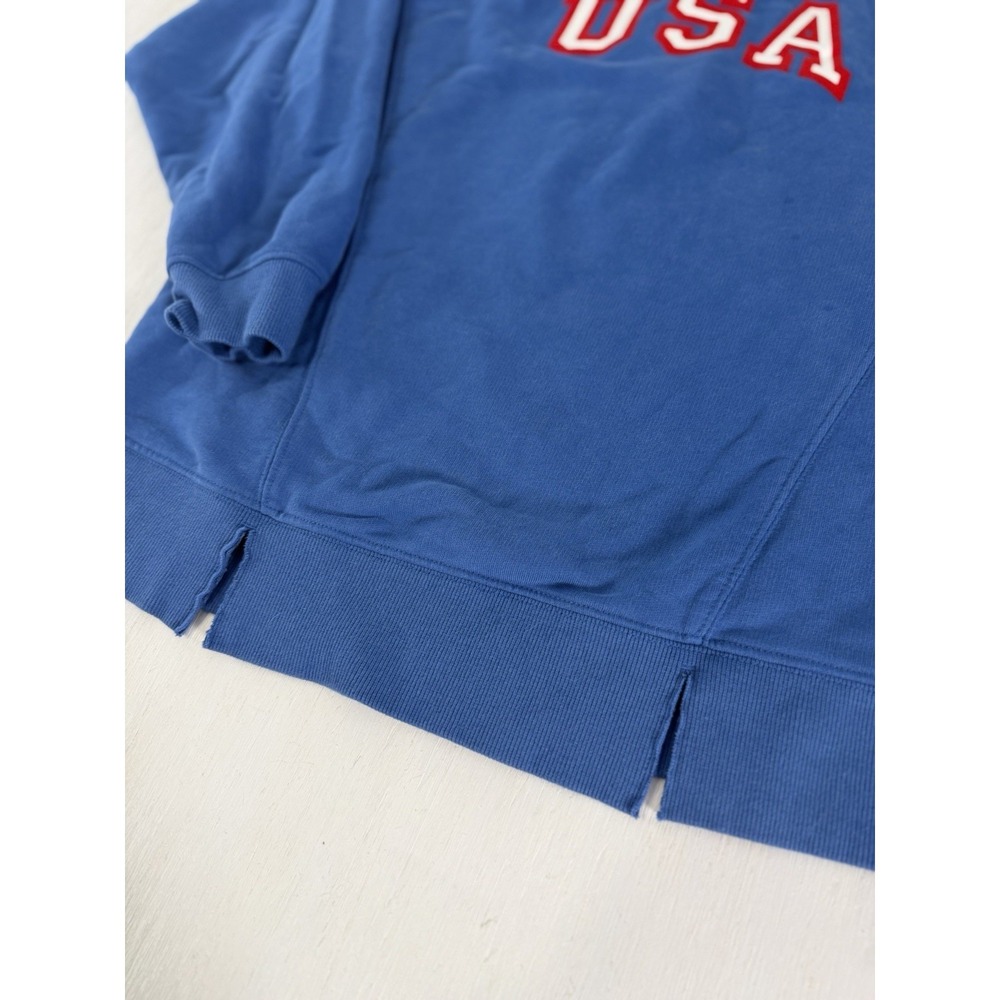 joy lab womens french terry USA Blue Crewnext Relaxed Fit Size Small 4th Of July - Picture 11 of 16